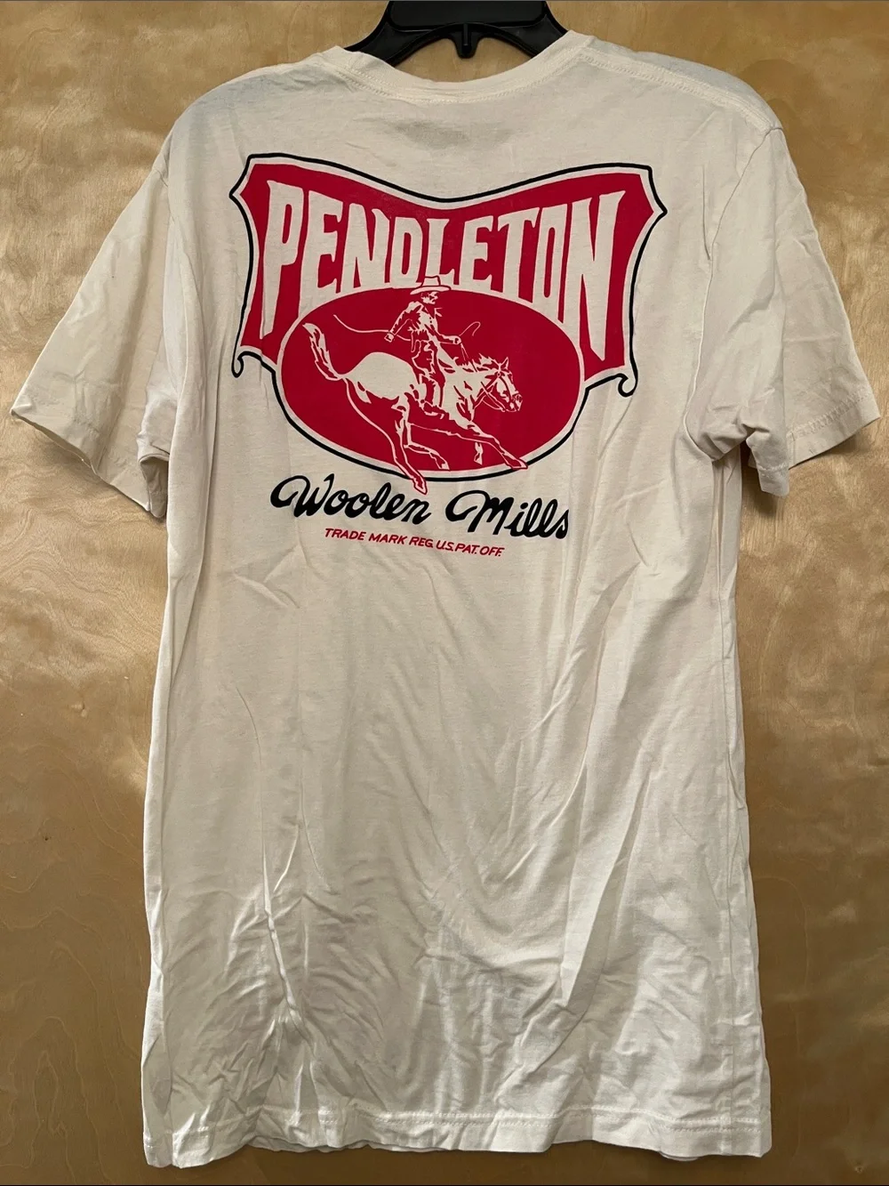 Pendleton Cream Short Sleeve Tee with Black Chest Logo